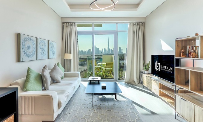 Jadaf Apartment | Elite LUX Holiday Homes - Skyline Oasis – One Bedroom Premium Apartment in Al Jaddaf
