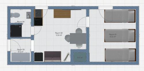 Krefeld Apartment | EMAS 6 Wohnung mit 3 Einzelbetten, Küche