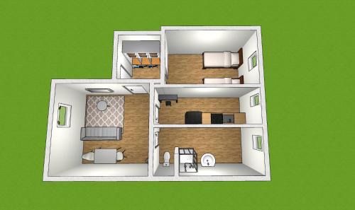 Krefeld Apartment | EMAS 8 Wohnung mit 2 Einzelbetten, Küche, Dusche, TV