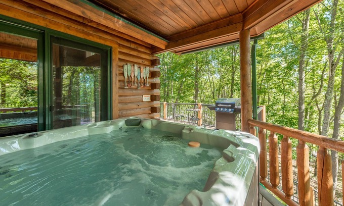 Paradise Point Cabin | Enchanting Chalet w/Deck, Fireplace & Hot Tub