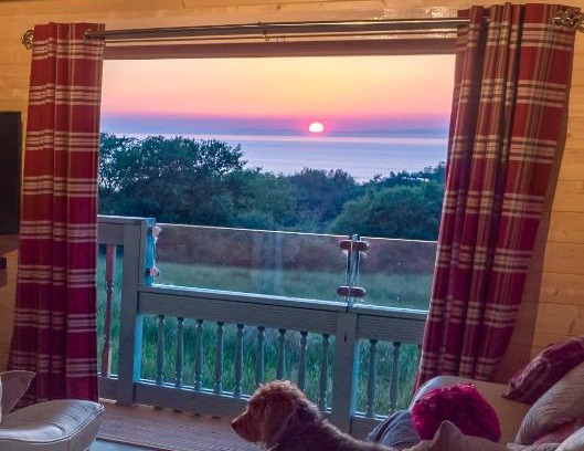 Borth Apartment | Enlli Fach cabin sleep's 2 adults and 2 children 2 dogs welcome not suitable for contract workers due to parking height restrictions