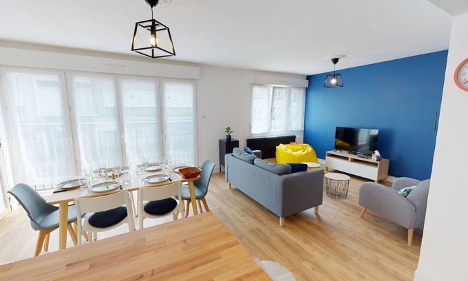 Boulogne-Centre Apartment | Family apartment 5min walk from Nausicaa, beach and town center
