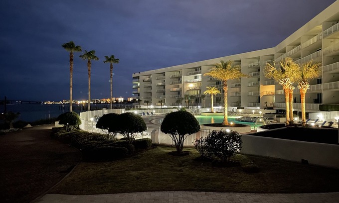 Orange Beach Condo | Family condo with gorgeous bay view, huge pool and grounds
