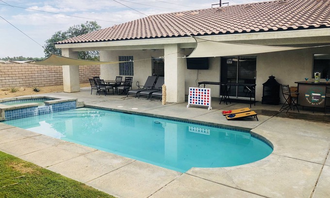 Palm Desert House | FAMILY FUN spacious 4 bedroom home with pool/spa, bbq, game room & 8 beds