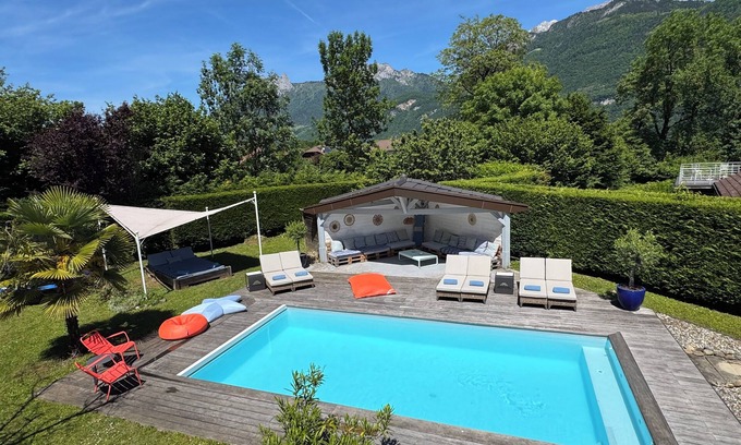 Chaparon Villa | Family House Doussard (Lake Annecy) with swimming pool