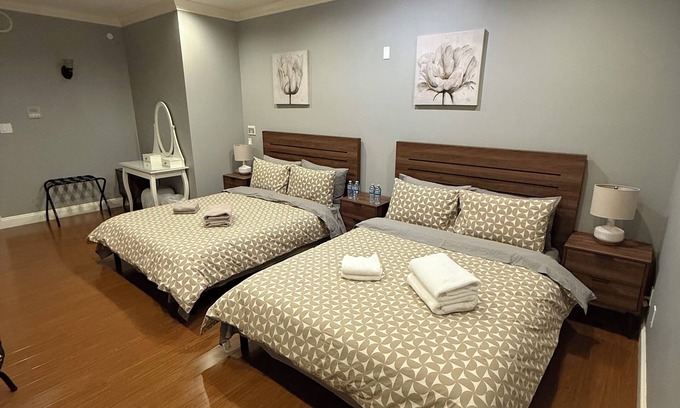 West Side House | Family Room3 w/2 Queen Beds, SHARED Common Space, Private Washroom