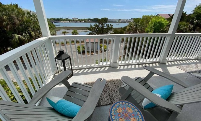 Folly Beach House | Fin & Tonic! Luxurious River View Home with Rooftop Deck