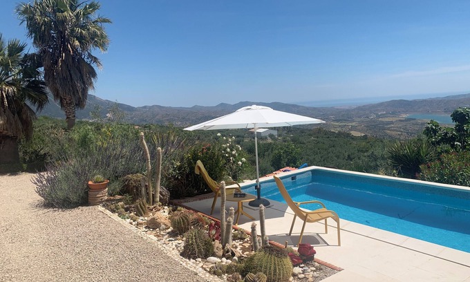 Periana House | Finca with panoramic views, detached, private pool and garden, renovated