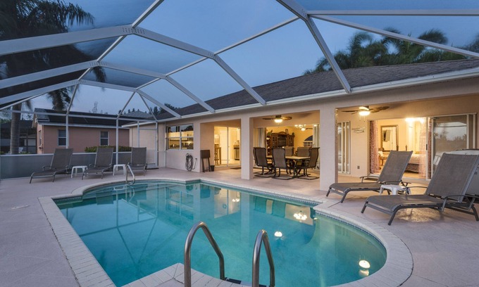 Biggar Villa | Florida Waterfront Home with WiFi Private Pool - Short Drive to Beach