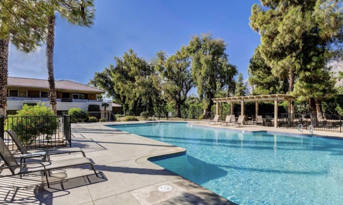 Racquet Club West Condo | Furnished, comfortable Mid-Mod unit with Pool. Quiet, all utilities included!