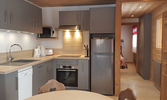 La Clusaz Apartment | Garden level - 4 P - classified 3* - quiet - south exposure