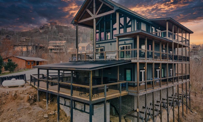 Chalet Village North House | Gatlinburg/Pigeon Forge Mountain Cabin w/game room, hot tub, new heated pool!