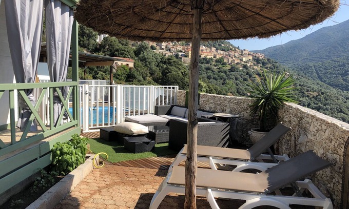 Olmeto Ski Chalet | Gitotel chalet with panoramic view terrace and swimming pool