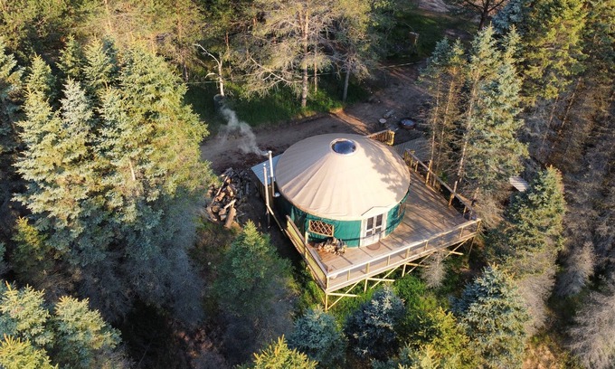 Mancelona House | Golden Vista Yurt - Pet Friendly