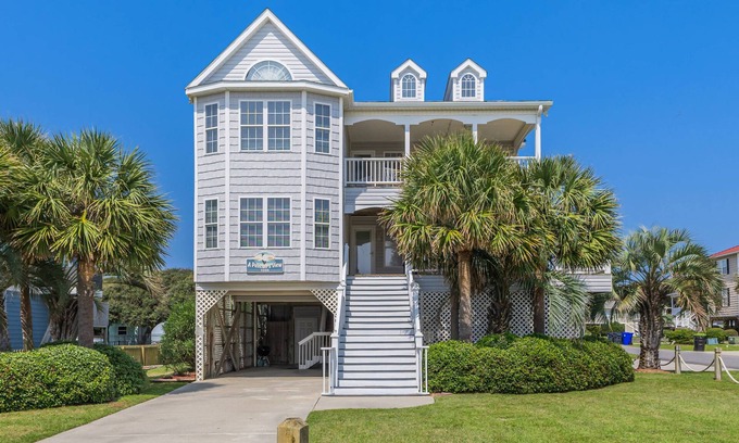 Yaupon Beach House | Gorgeous 2nd Row Home with Amazing Ocean Views, 2 Large Decks, Dog Friendly, Sleeps 12