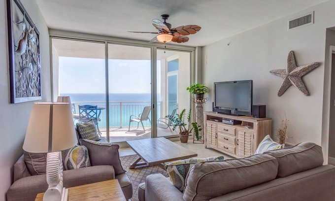 Panama City Beach Condo | GORGEOUS AQUA 2 BR 2 BATH W/BUNK. MASTER ON THE GULF! BEACH CHAIRS INCLUDED.