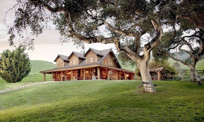 Lompoc House | Gorgeous Log Cabin Home on Working Ranch & Vineyard Estate