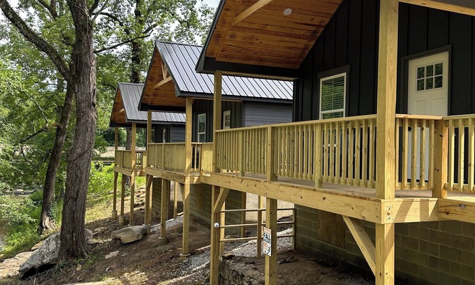 Opelika Cabin | Griffen Mill Properties Cabin #8 by Waterfall in Salem Al with WiFi, AC
