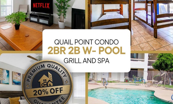 South Scottsdale Apartment | Heart of Old Town | 2BR w/Pool, Grill & Patio