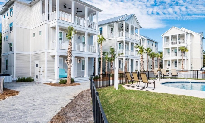 Inlet Beach House | HEATED POOL,Beachside of 30A -.2 mile walk to beach, 2 blocks to Rosemary