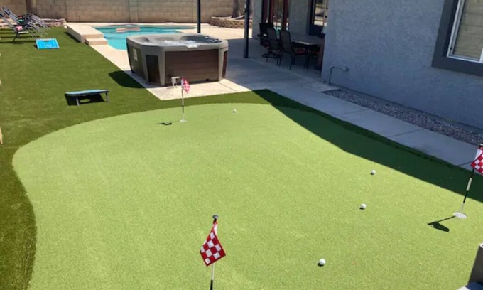 Villa De Paz House | Heated Pool, Hot Tub, Golf, Private Putting Green, Backyard Retreat!