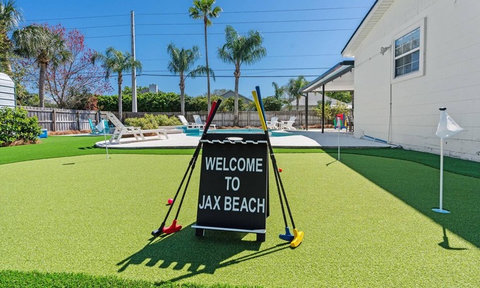 Jacksonville Beach House | Heated Pool & Putting Green! Ocean Oasis Jax Beach