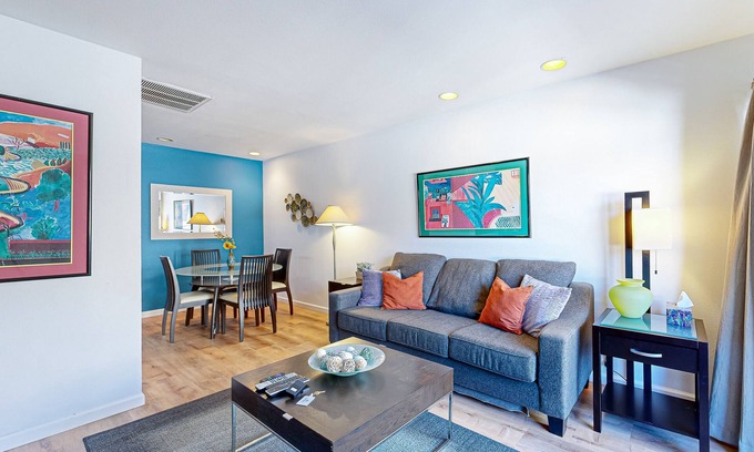 Downtown Palm Springs Condo | Hip hideaway with heated pool & hot tub near downtown & golf - dog-friendly