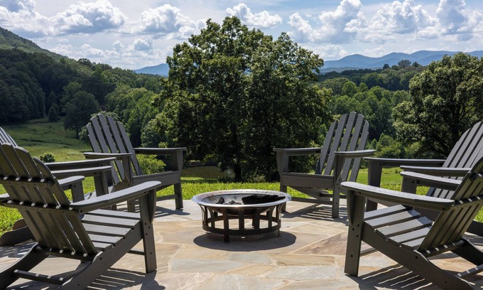 Clarkesville House | Historic Valley Views | 5BR Retreat w/Hot Tub, Porch, Firepit & Game Room