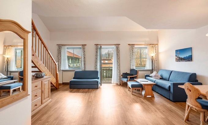 Oberaudorf Apartment | Holiday Apartment 'Brünnstein-Zimmer 46' with Pool, Shared Garden and Sauna