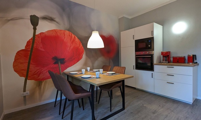 Goldgrube Apartment | Holiday Apartment "Goldgrube - Erdgeschoss" with Private Terrace, Shared Garden & Wi-Fi