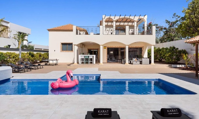Costa Adeje Villa | Holiday Villa 'Karat Luso' with Sea View, Wi-Fi and Air Conditioning