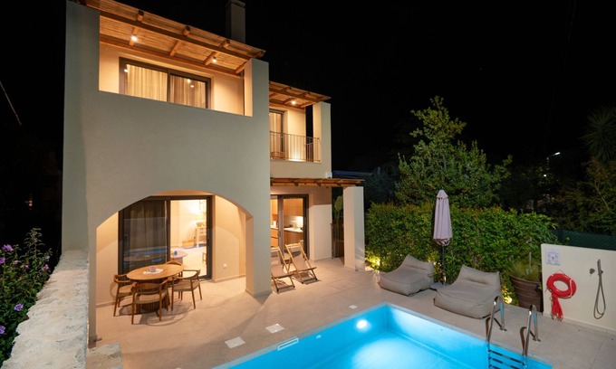 Kouramades Villa | Idyllic Escape: 2BR Corfu Villa, Heated Pool, 7 Mins to Airport
