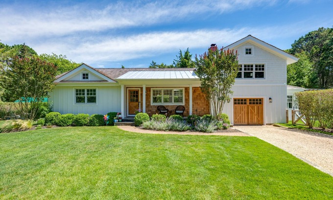 Shinnecock Hills House | Immaculate garden sanctuary with pool in Southampton, minutes to beaches!