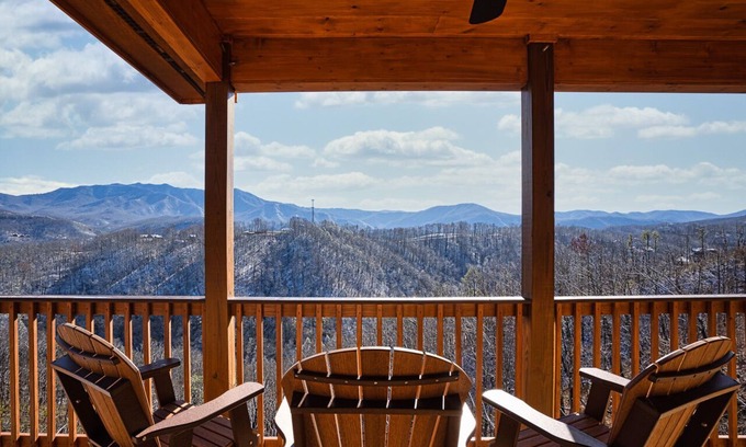 Chalet Village Cabin | Incredible Mountain Views, 4 Master suites, Game Room, Large deck areas