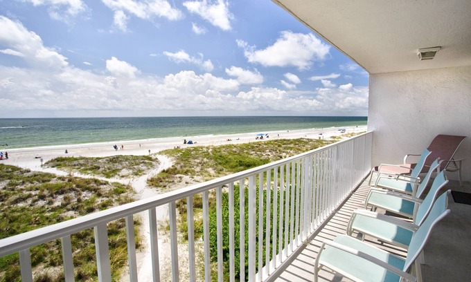 Madeira Beach Condo | Incredible View from Huge, Private Balcony! 2 King Bedrooms, Free Wifi, Upscale Building w/Pool.
