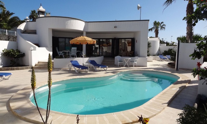 Playa Blanca Apartment | Independent Private Room (twin or double bed) with ensuite in villa with pool