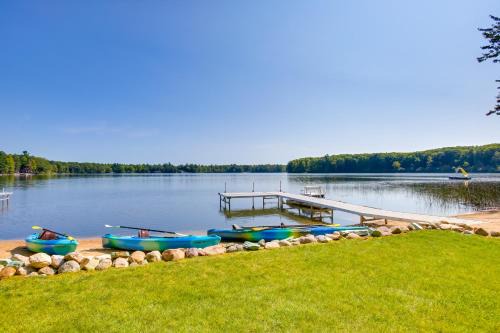 Interlochen House | Interlochen Lake House with Deck, Fire Pit and Dock!