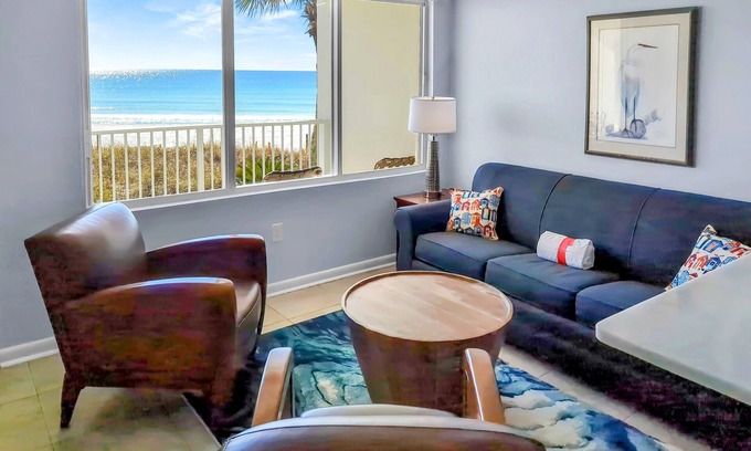 Fort Walton Beach Condo | IS 6 - Updated 2 Bd Beachfront Condo - FREE Seasonal Beach Service!