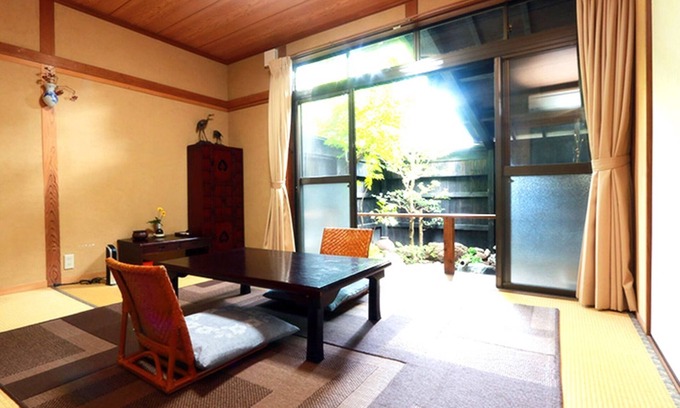 Yufuin Onsen Hotel | Japanesestyle room with openair bath HalfBoard/Yufu Ōita