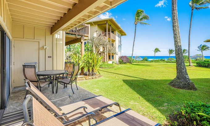 Lihue Condo | Kaha Lani Resort #114, Ocean View, Steps to Beach, Sunrise, Pool/Wi-fi