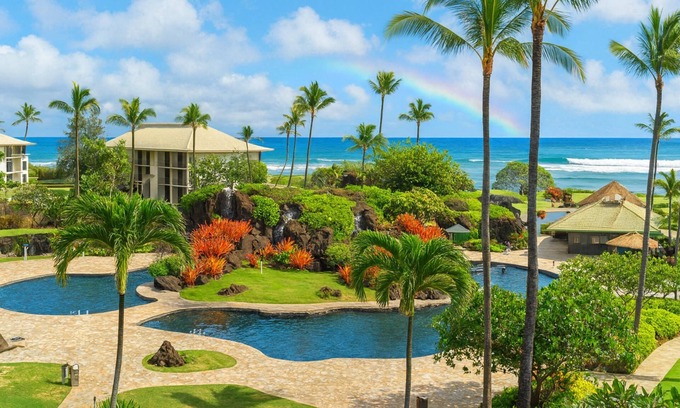 Hanamaulu Condo | Kauai Beach Resort #2540: Premium Ocean View Suite! 4 Gorgeous Pools & A/C!