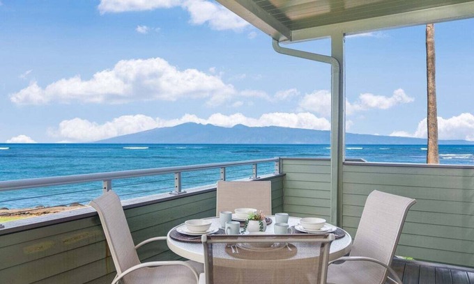 Kahana Condo | KHO 3A2 Updated OceanFront 3BD wPool AC Ocean View