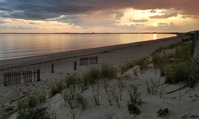 North Truro Apartment | Kitchenette studio - water + woods + deck - just STEPS from private BAY BEACH!