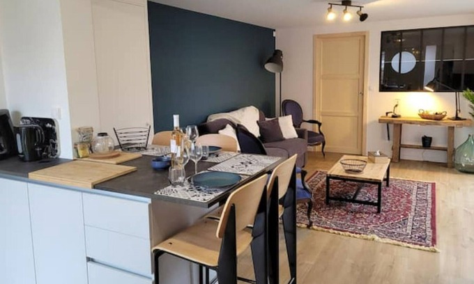 Donville-les-Bains Apartment | L'atelier, Appart Avec Jardin à 100 m de la mer
