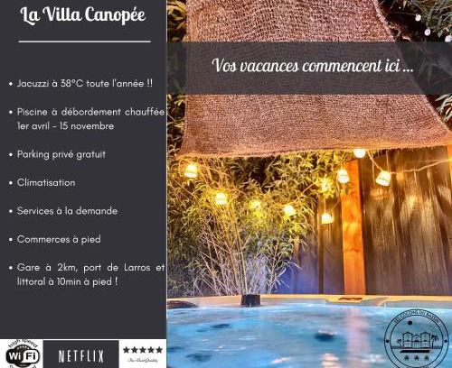 Gujan-Mestras Villa | La Villa Canopée - Piscine chauffée-Fibre-Clim-Jacuzzi
