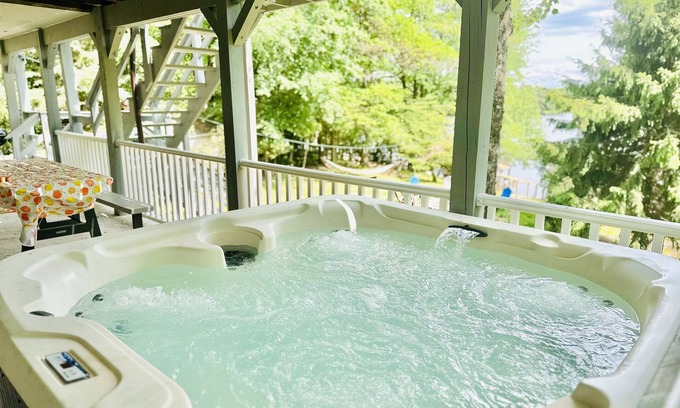 Long Pond House | Lake house with private access to your own fishing dock with hot tub & sauna