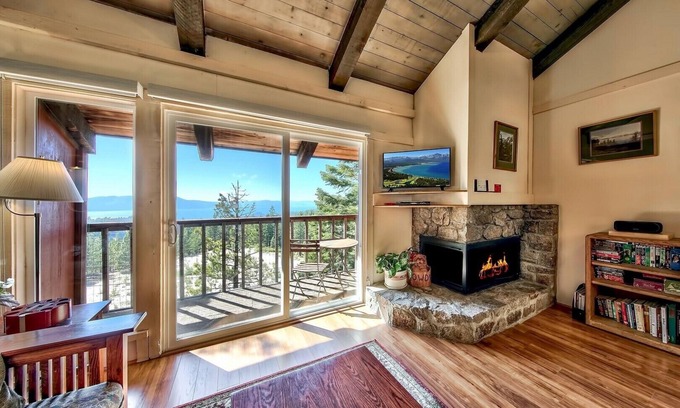Tahoe Village House | Lake View Cabin with Private Hot Tub & Comm Pool & Hot Tub Too!