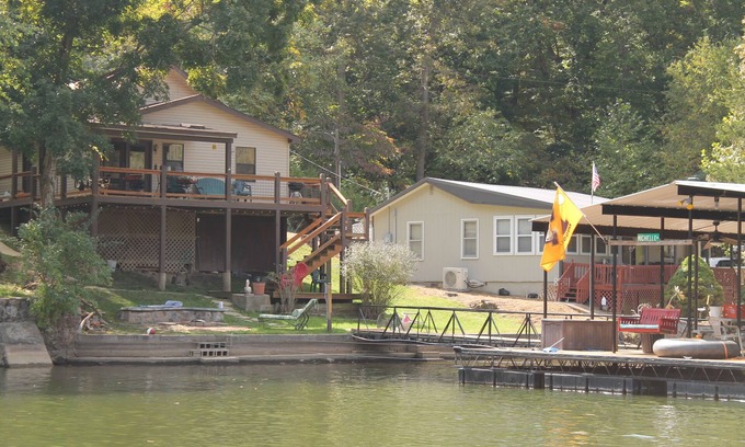 Gravois Mills House | Lakefront cabin with bunkroom sleeps 8. Quiet no wake cove.