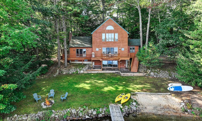 Raymond House | Lakefront home with amazing sunrise & sunset views, game tables & water toys