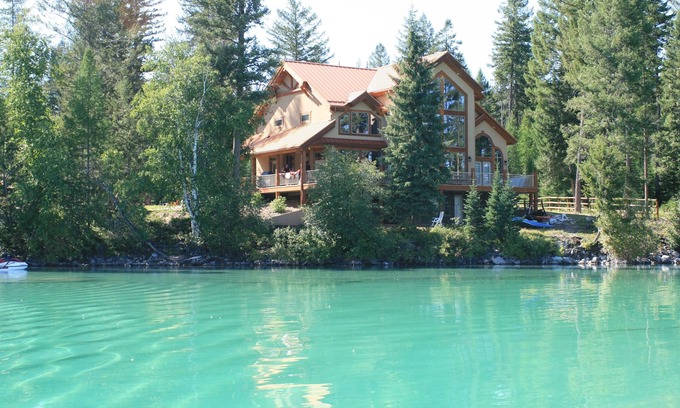 Whitefish Cabin | Lakefront Luxury Lodge HOT TUB, WATERSLIDE